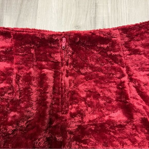 Forever 21 burgundy red faux fur miniskirt y2k vintage sz L. - Picture 12 of 12